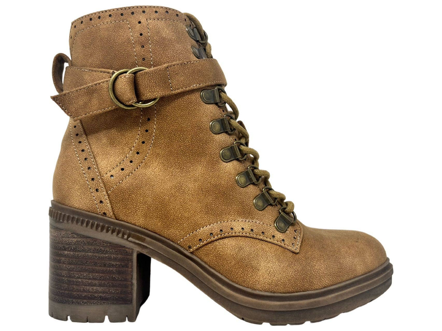Donatella - Women's Chunky Combat Inspired Lace Up Bootie