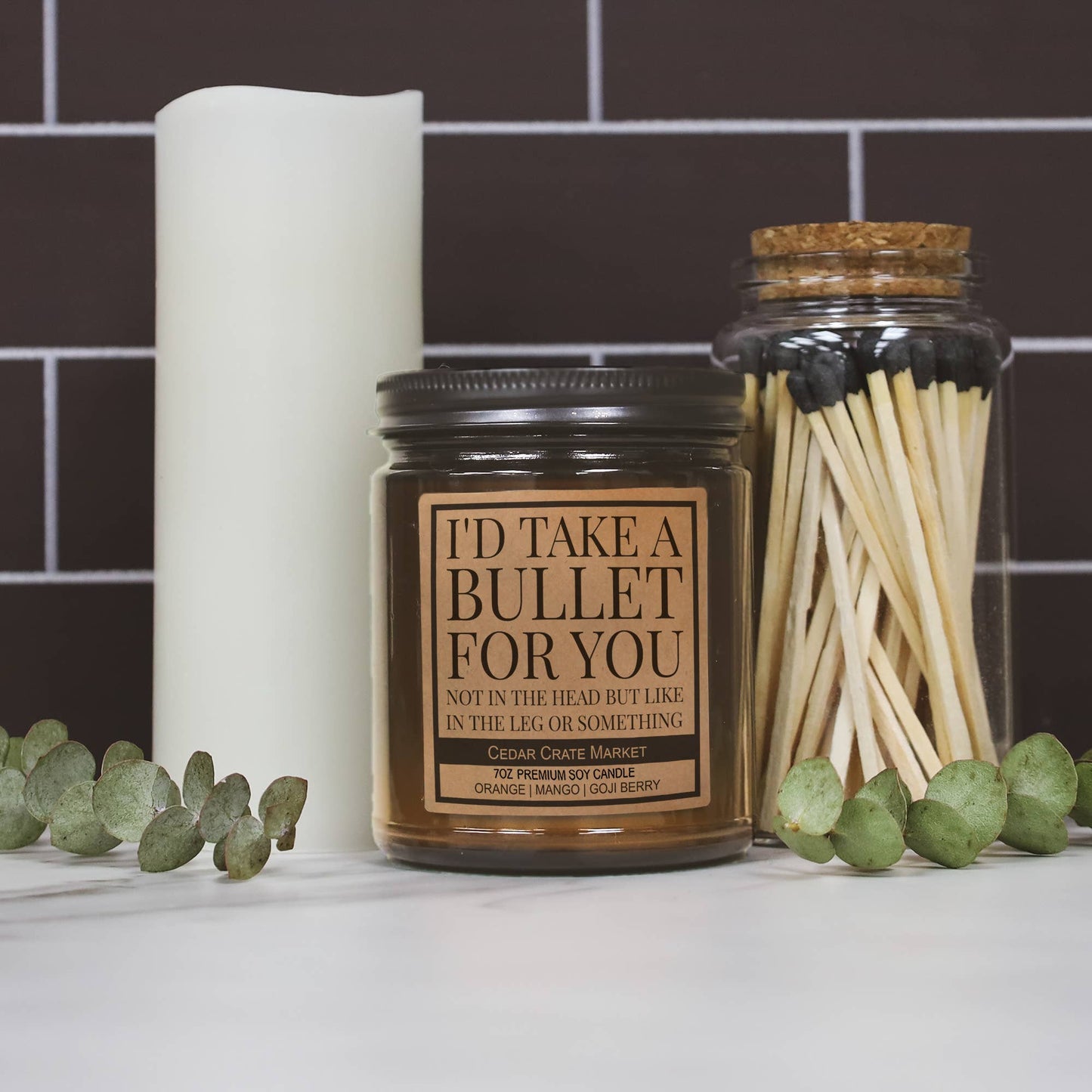 I'd Take A Bullet For You | Funny Candle Gift | Amber Jar