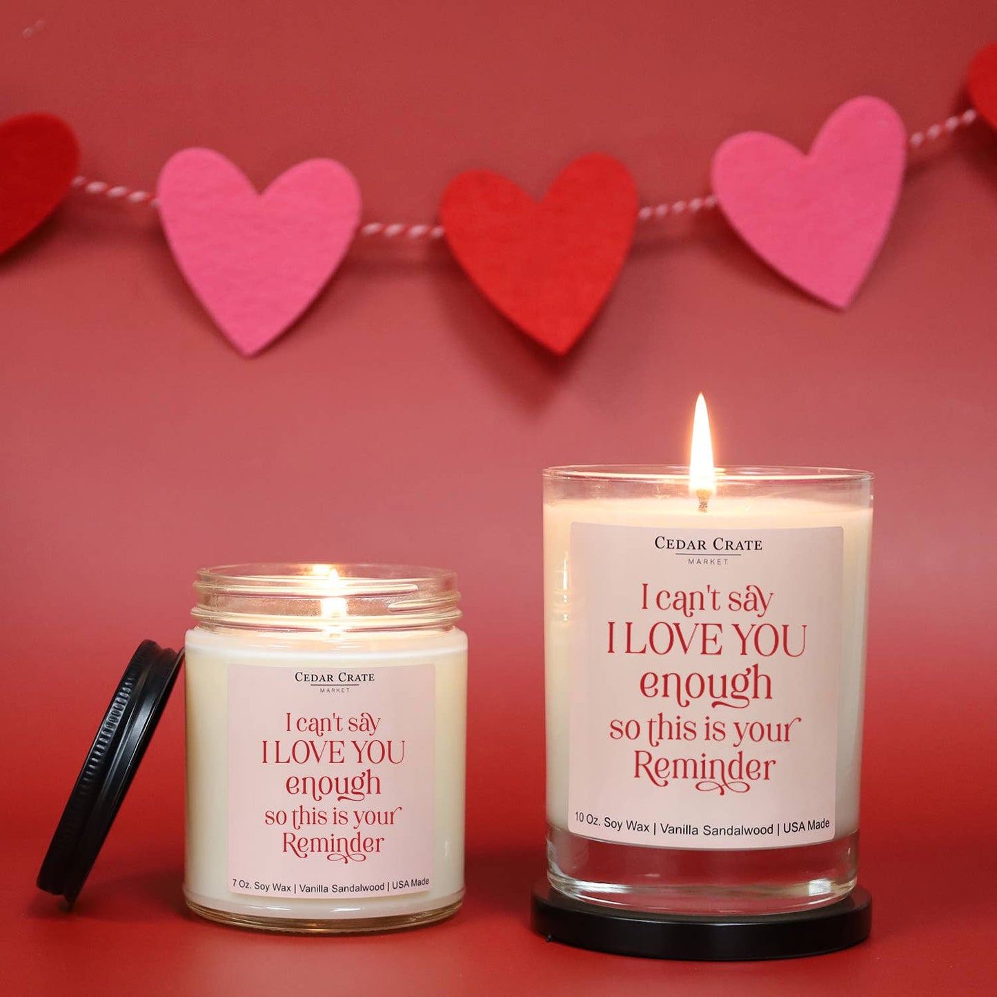 I Can't Say I Love You Enough | Romantic Candle Gift | Pink