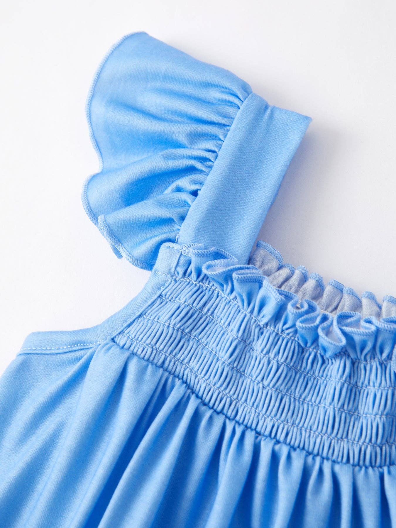 Blue and Butterfly Girls Suspender Dress