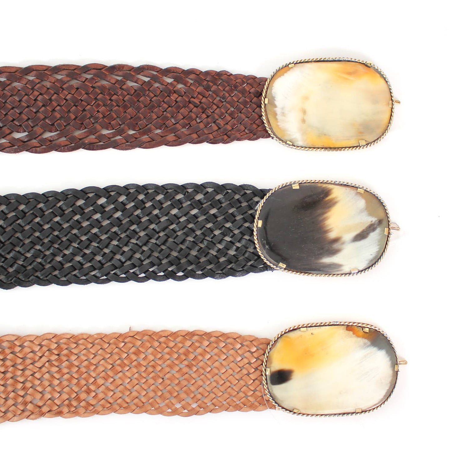 Oval Buckle Leather Belt