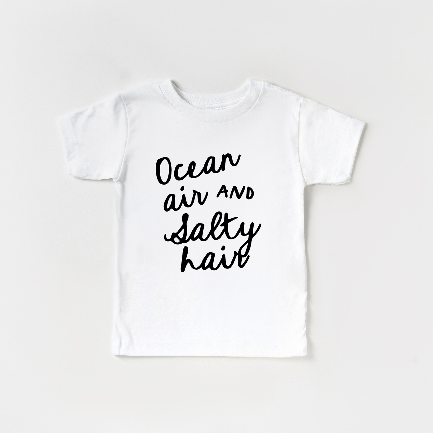 Ocean Air and Salty Hair Girls Beach Summer Kids Shirt