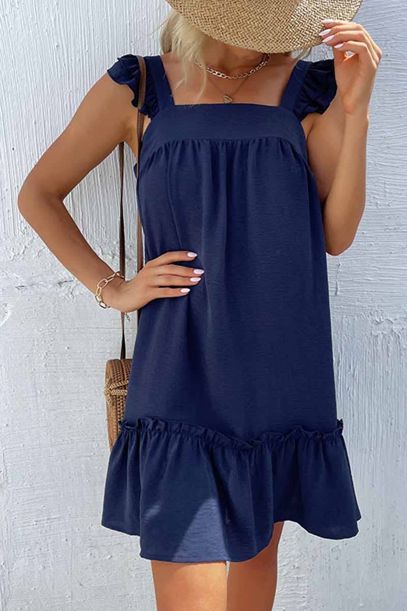 CWDSD1367_ANGEL WINGS SLEEVE RUFFLED LACE MINI DRESS