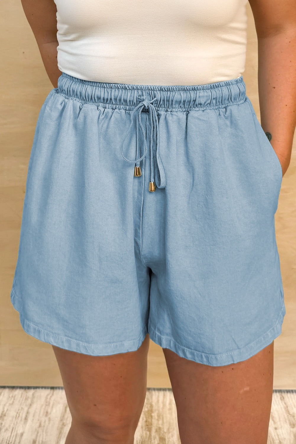 Chambray shorts (plus)