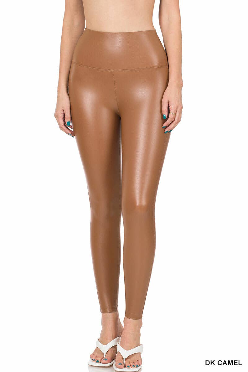 ,._ 42POPS High waist vegan leather leggings
