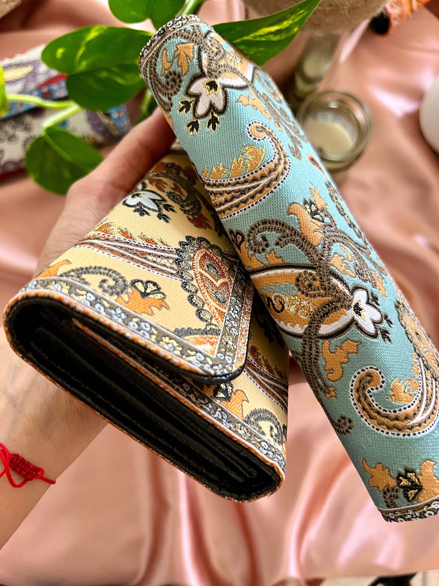 Large Trifold Wallet, Boho Wallet for Women, Handmade Wallet