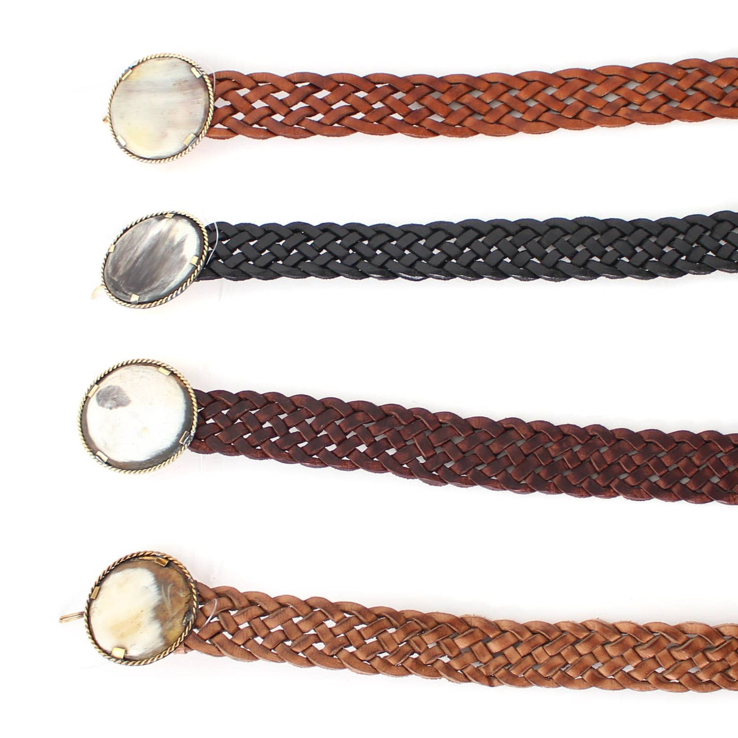 Large Round Buckle Leather Belt