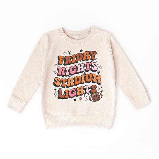 Friday Nights Stadium Light Football Season Kids Sweatshirt