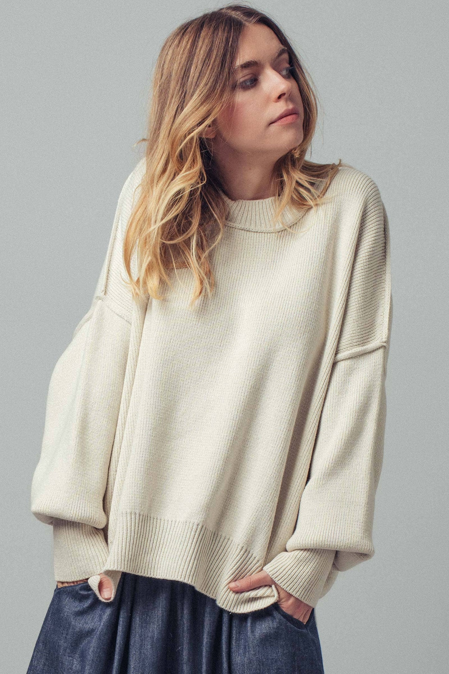 Oversized Winter Red Knit Sweater