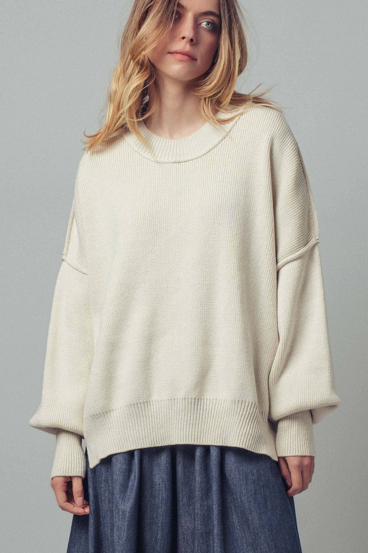 Oversized Winter Red Knit Sweater