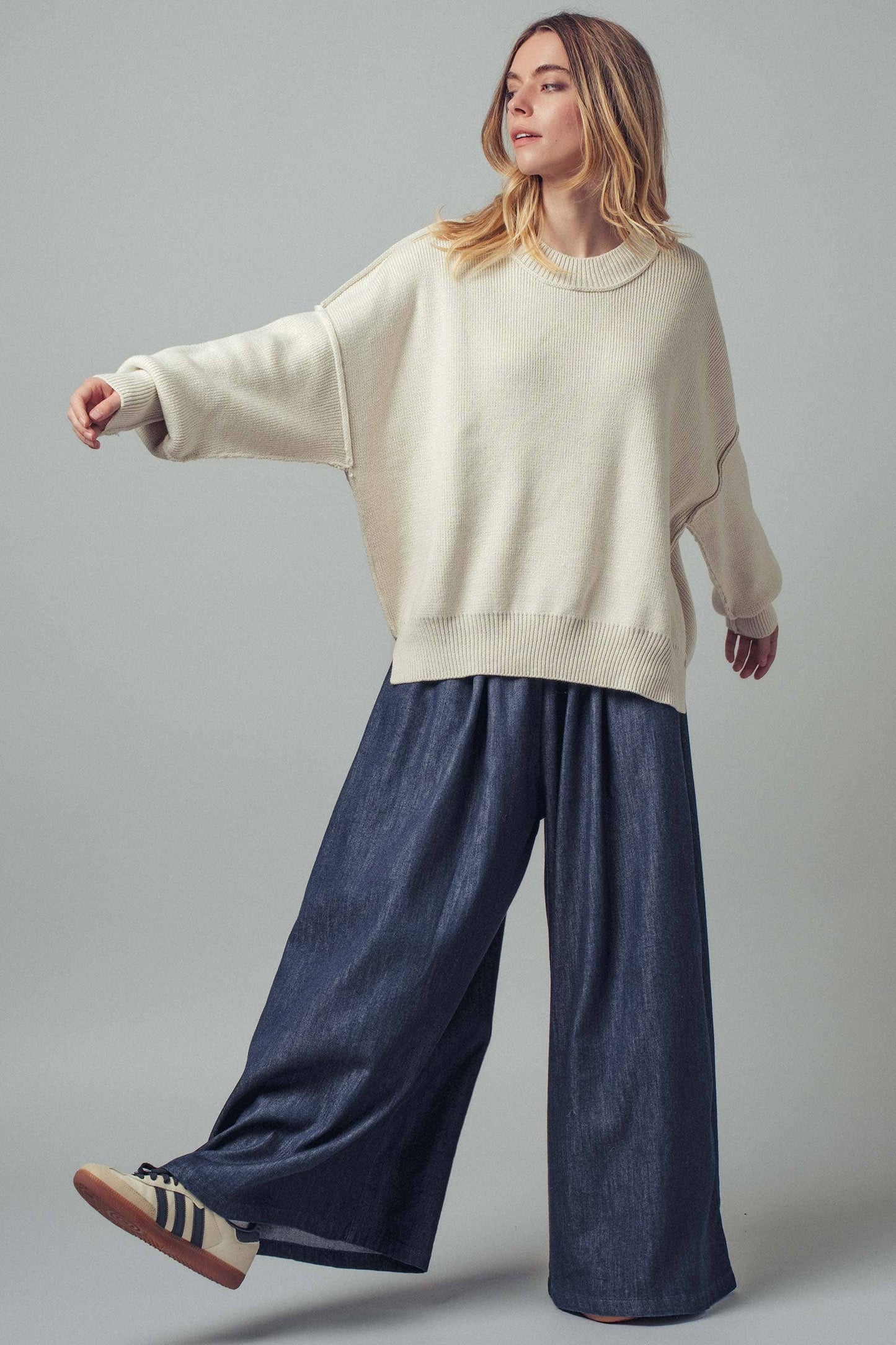 Oversized Winter Red Knit Sweater