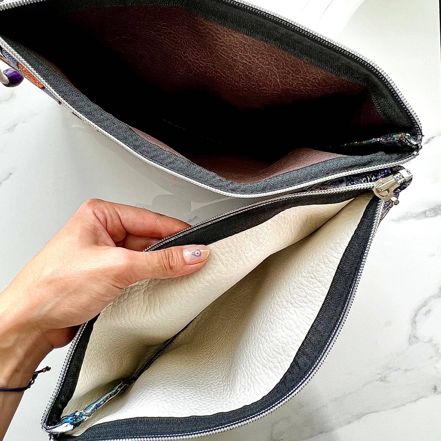 Floral Clutch with Wristlet, Handmade Clutch Bag for Women,