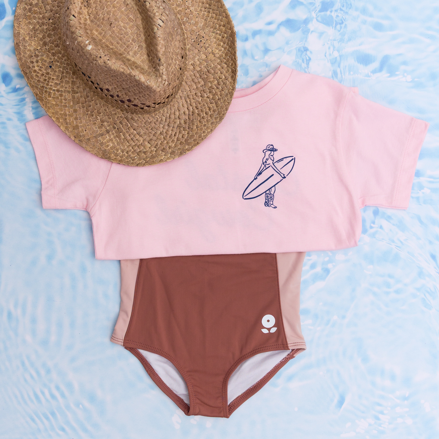 Coastal Cowgirl Surfboard Girls Beach Summer Kid Shirt