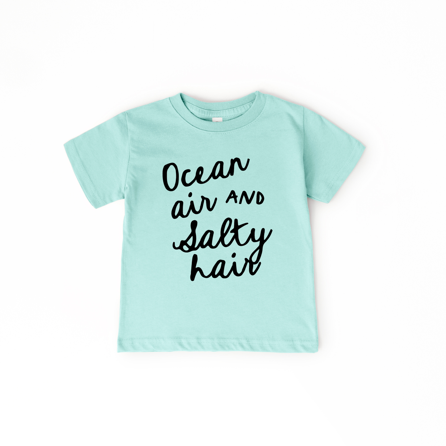 Ocean Air and Salty Hair Girls Beach Summer Kids Shirt