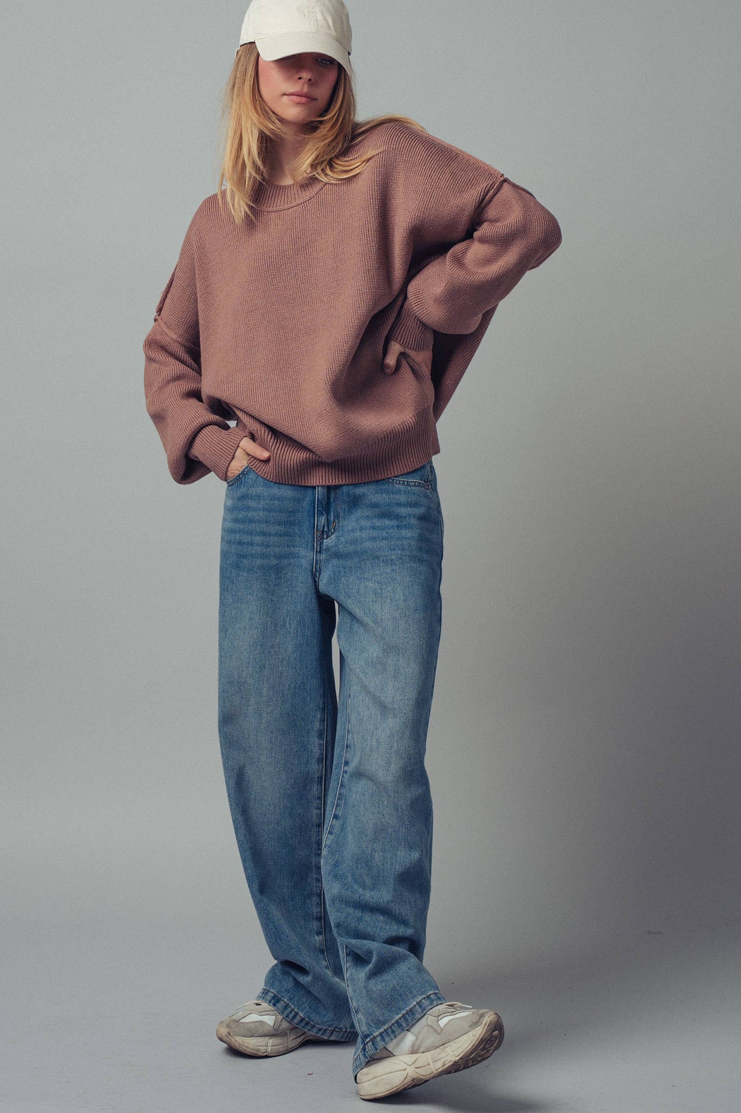 Oversized Winter Red Knit Sweater