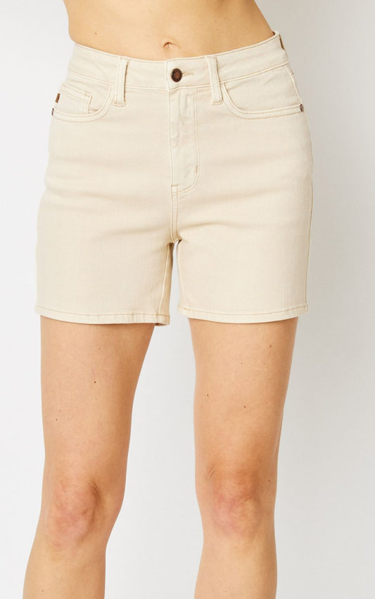 JB embroidered shorts -bone