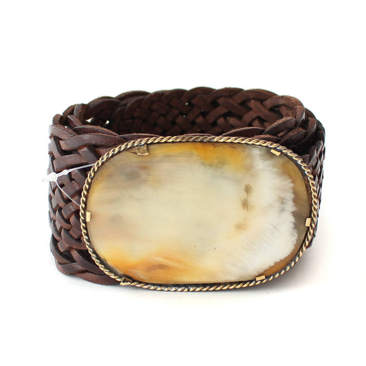 Oval Buckle Leather Belt