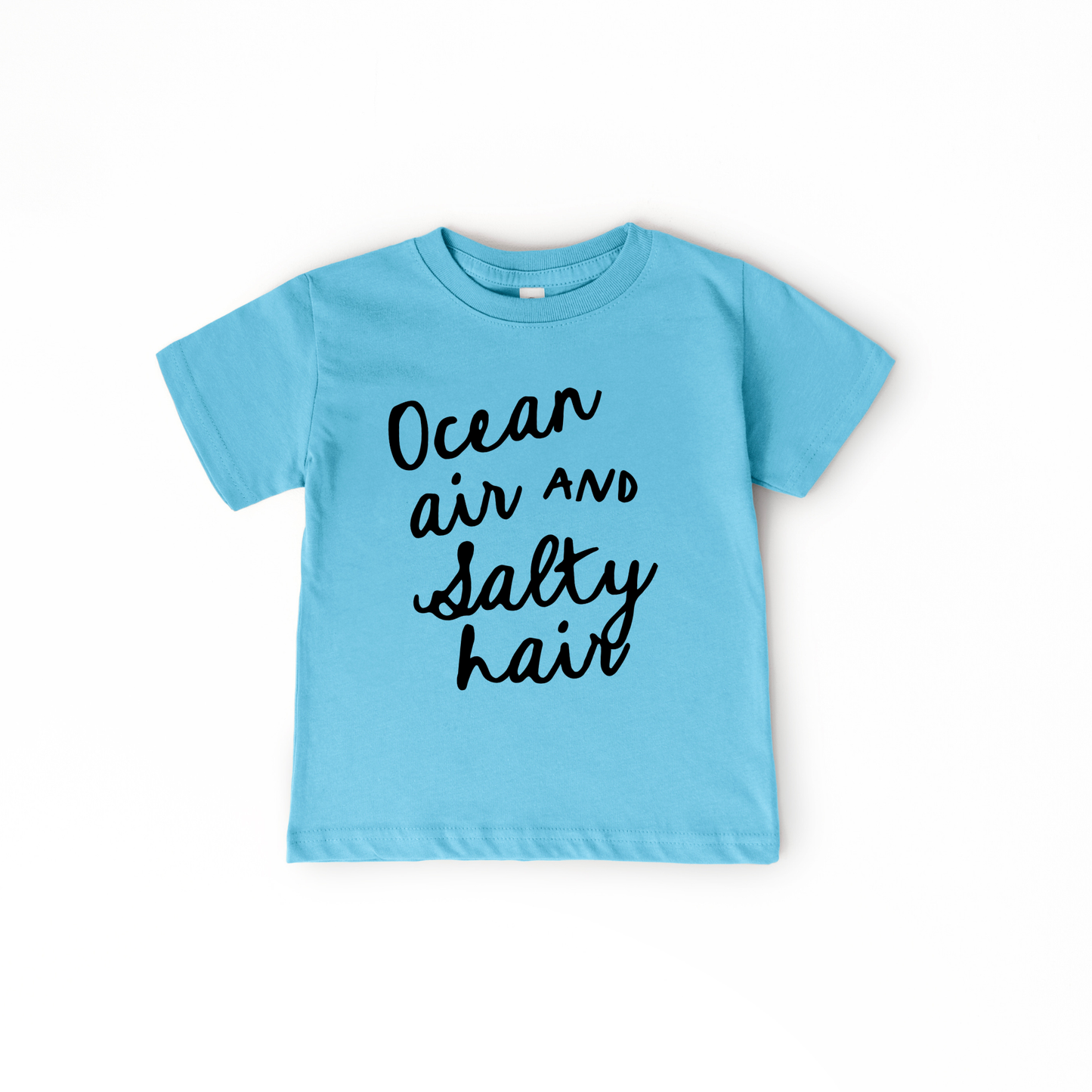 Ocean Air and Salty Hair Girls Beach Summer Kids Shirt