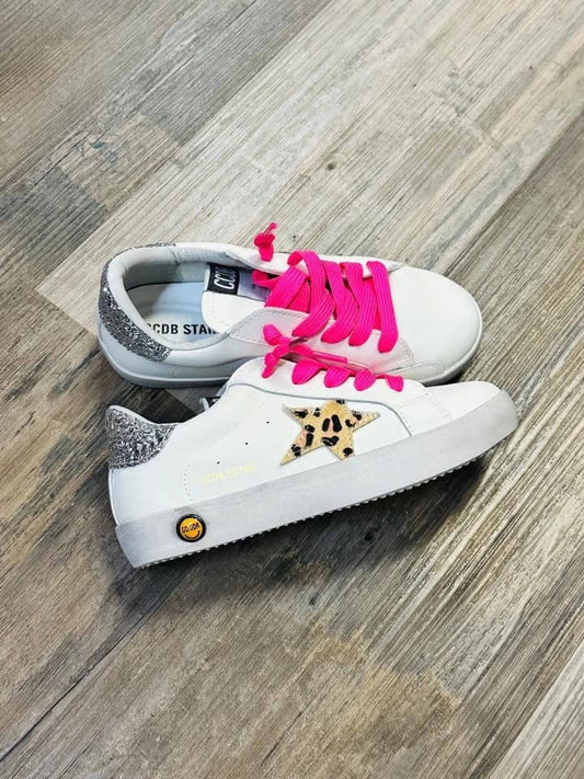 Cheetah Star with Hot Pink Laces
