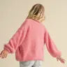 Pink Cropped Kids Cardigan