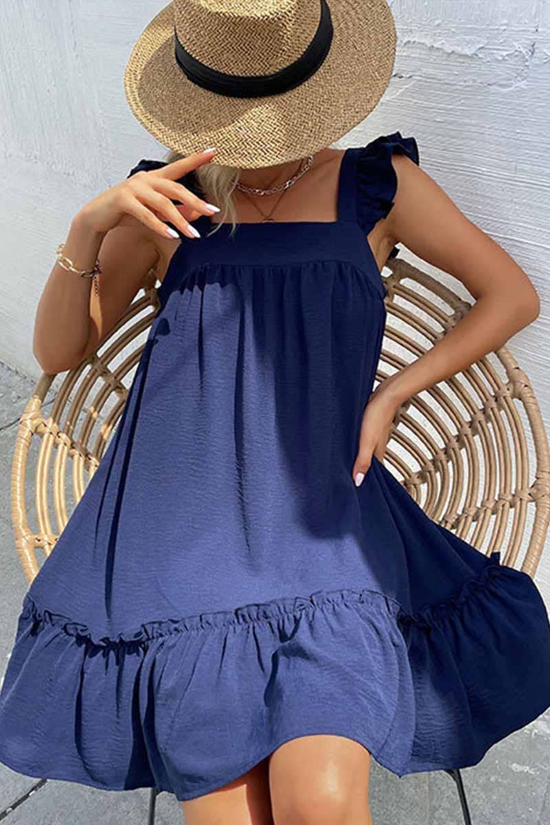 CWDSD1367_ANGEL WINGS SLEEVE RUFFLED LACE MINI DRESS