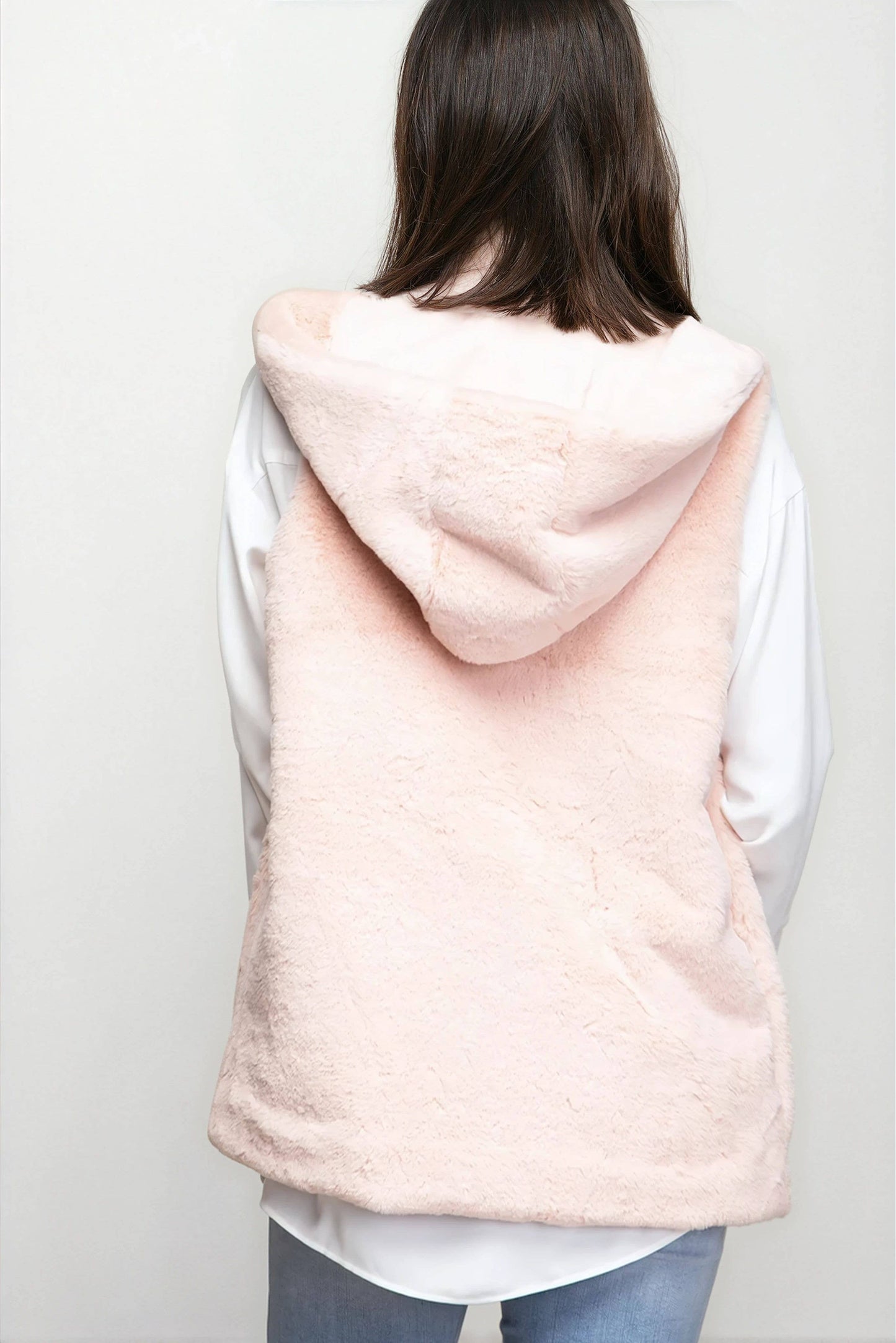 Faux Fur Hoodie Vest