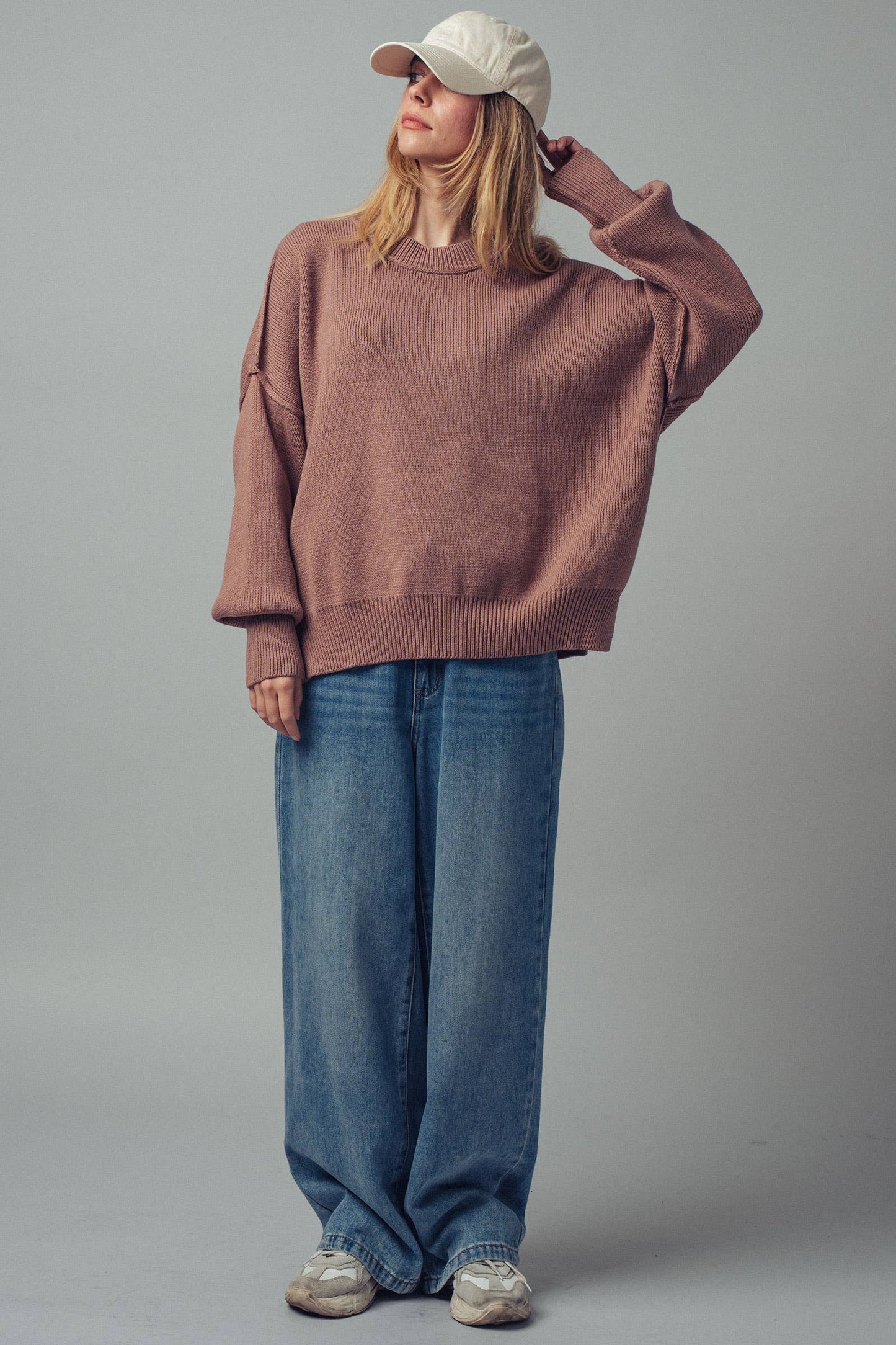 Oversized Winter Red Knit Sweater