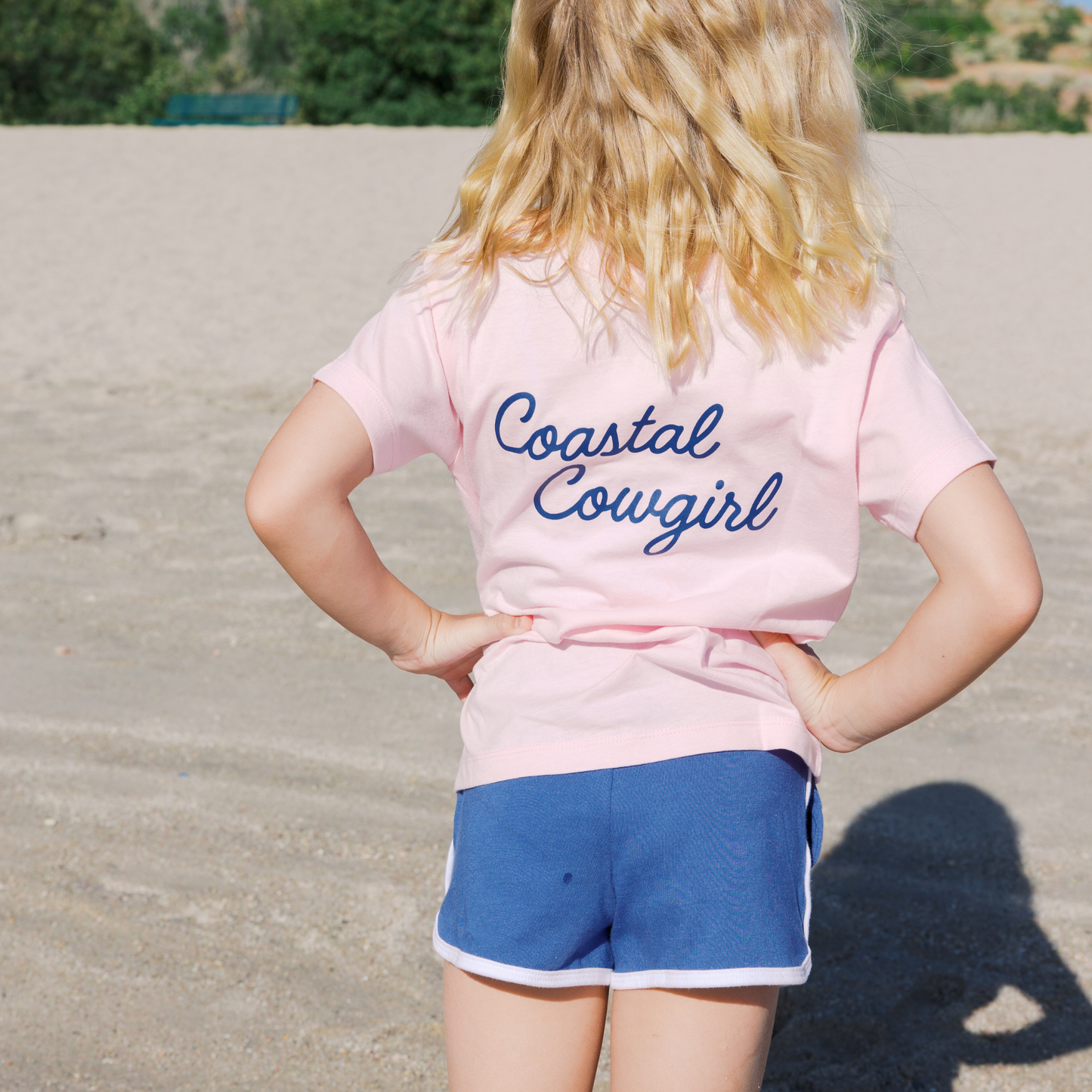 Coastal Cowgirl Surfboard Girls Beach Summer Kid Shirt