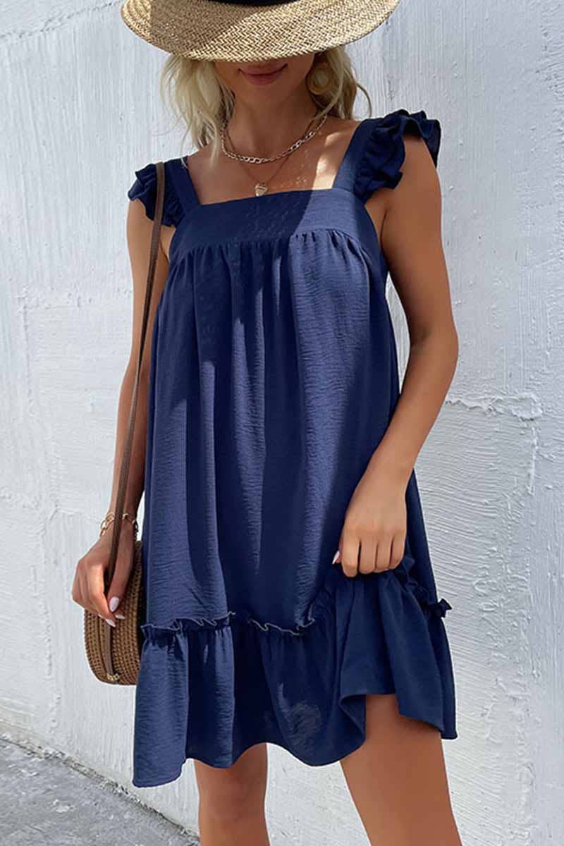 CWDSD1367_ANGEL WINGS SLEEVE RUFFLED LACE MINI DRESS