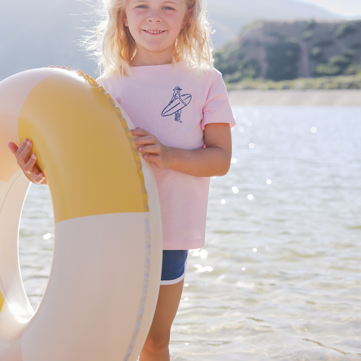 Coastal Cowgirl Surfboard Girls Beach Summer Kid Shirt